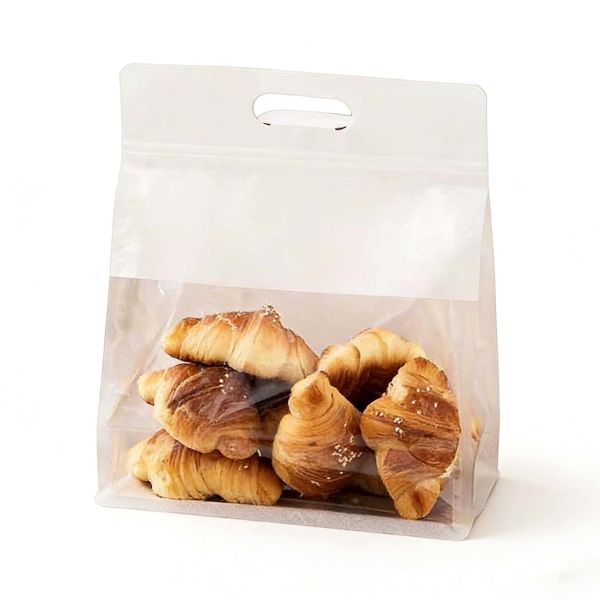 Custom Ziplock Plastic Bread Bag Handle For Food Packaging