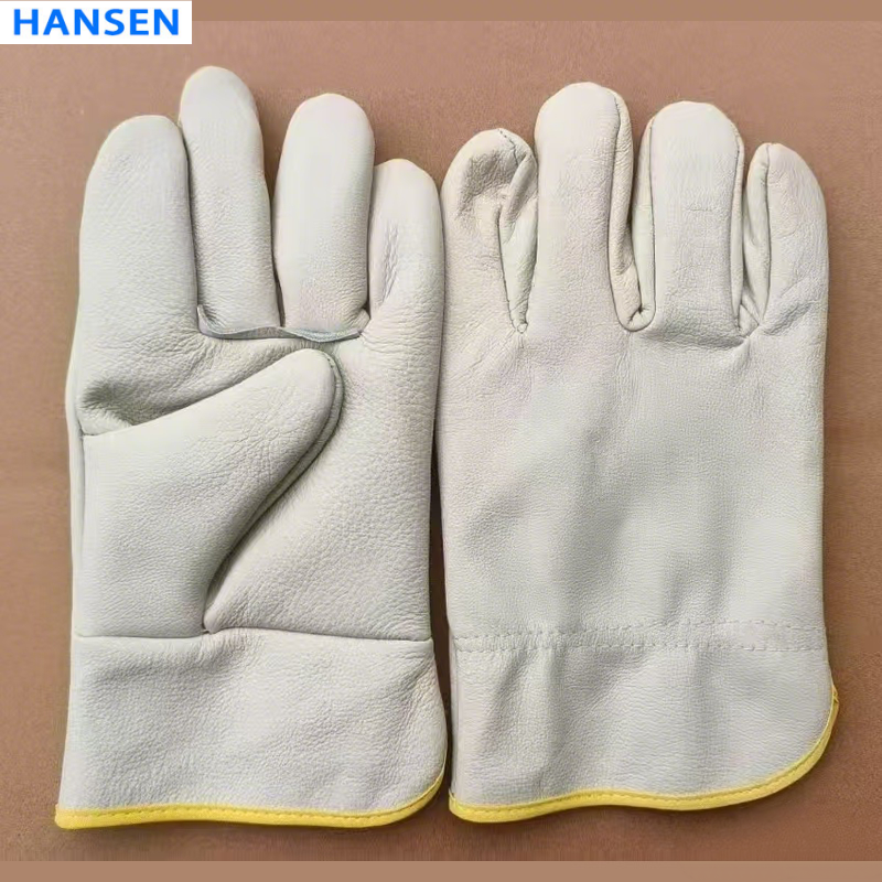 Split Cowhide Welding Gloves , Double Layer Heat Resistant Welder Gloves , Short Driver & Long Cuff Leather Safety Gloves , Anti Spark Wear Resistant