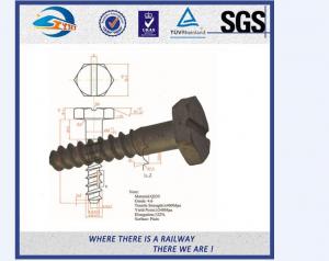 Quality UIC Standard Black Railway Groud Screw Spike For Fastening Rails for sale