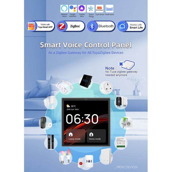 HD Multi Touch Smart Home Control Panel ZigBee Touch Screen 4 Inch 240V