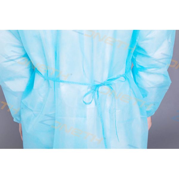 18g PP Blue Lightweight Disposable Isolation Gown