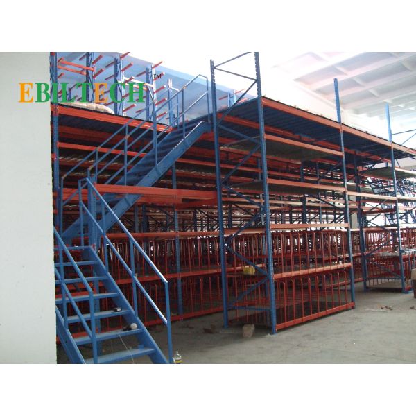Powder Coating Mezzanine Racking System Overhead Storage Racks High Performance