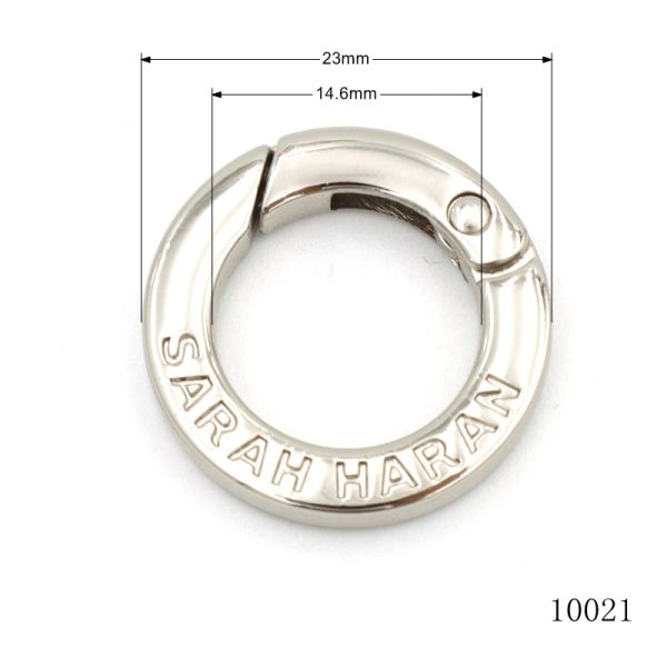 Bag Accessories Flat Spring O Ring Customized Key Chain Clasp Carabiner Ring Clip