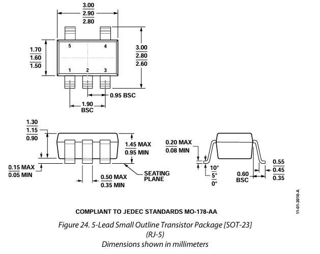 ADT6501SRJZP085RL7 Precision 85°C Temperature Switch ±0.5°C Accuracy 2.7V-5.5V Supply 6μA Ultra-Low Power Open-Drain Output SOT-23 Package for IoT