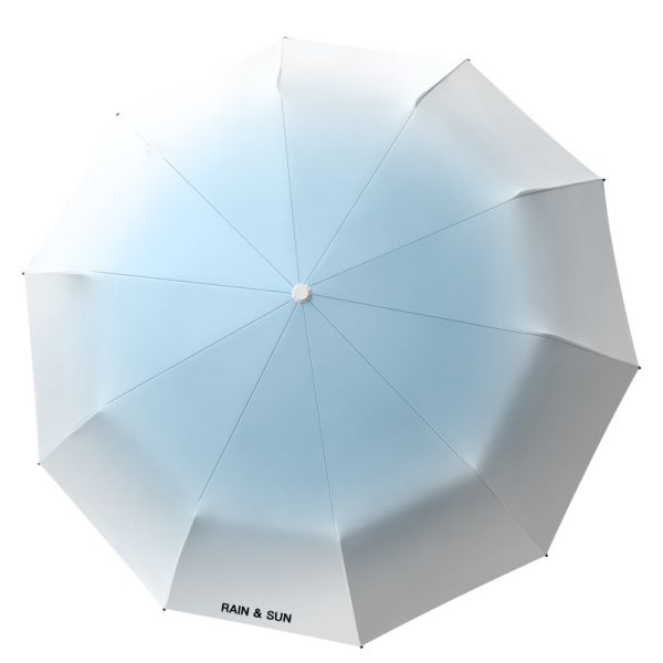 Three-folding Gradient Umbrella with Customized Logo Automatic Sunblock Windproof Paraguas