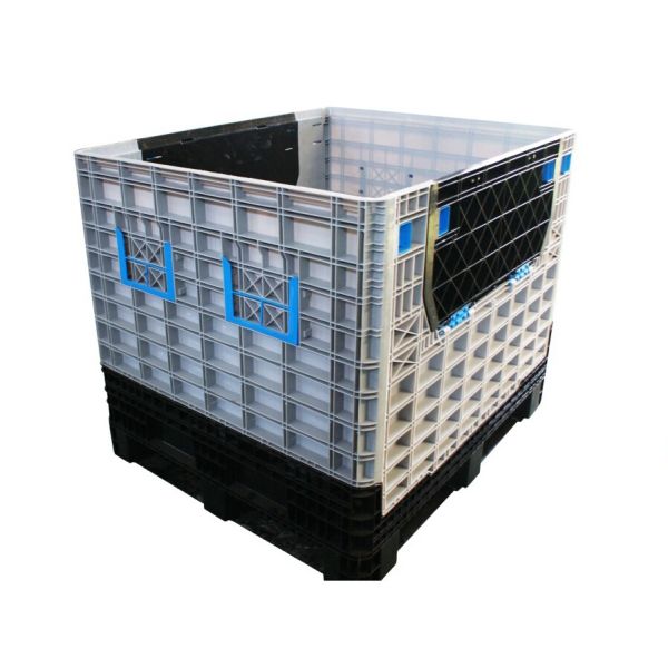 HDFPC1210H1000B Large Foldable Collapsible Plastic Crate with Side Open Static load 4T
