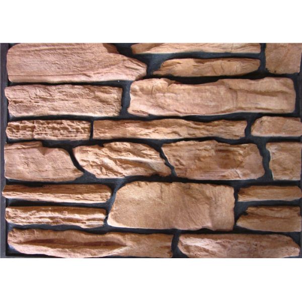 Thick Cement Artificial Wall Stone For Outside Garden Steam - Cured