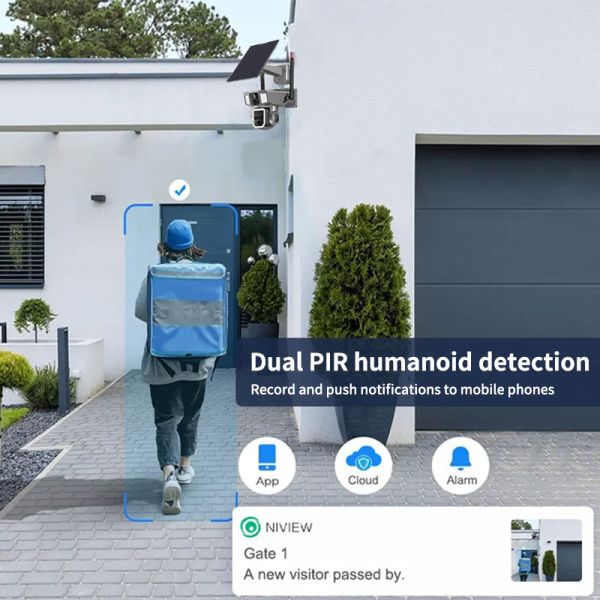4MP Wireless Solar Wifi Security Camera with Waterproof Design and H.265 Video Encoding