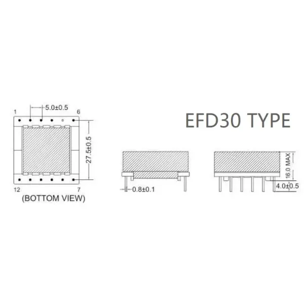 Ikp Factory Customized Efd Type SMPS High Frequency Transformer