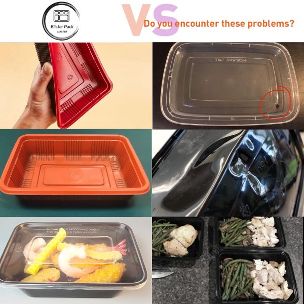 1000ml Microwavable 2 Compartment Disposable Bento Lunch Box Rectangle Plastic Meal Prep Container