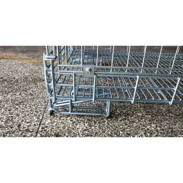 Lightweight Collapsible Metal Mesh Containers For Warehouse Storage