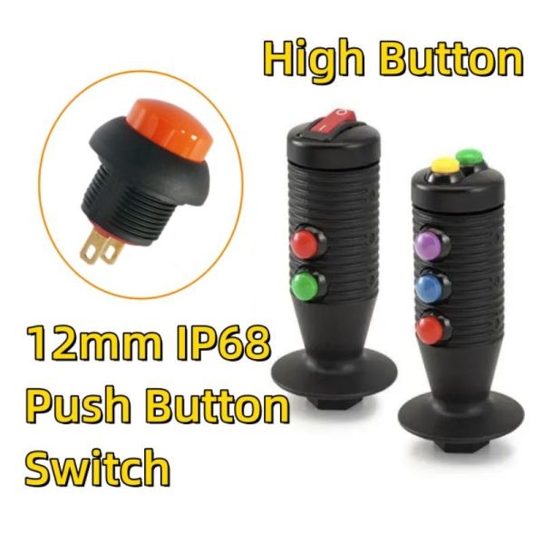Yeswitch 12mm IP68 High Push Orange Button Switches