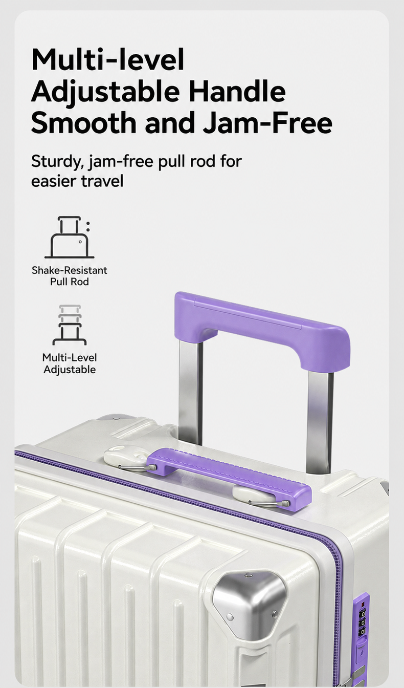 Adjustable luggage trolley handle