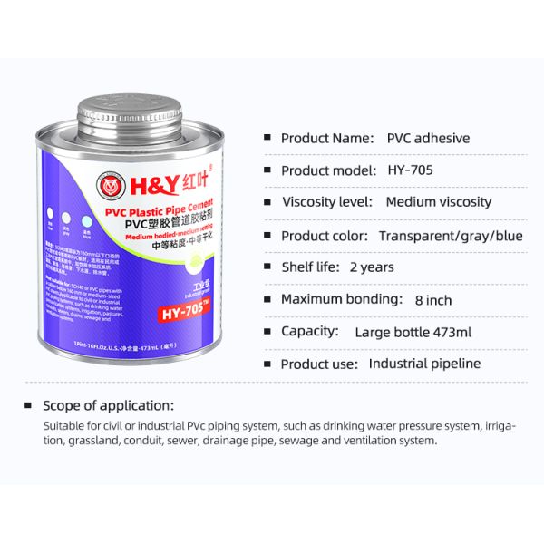 Clear PVC Solvent Cement Adhesive Solvent Based For Pipes Components Joint Cable Gutters