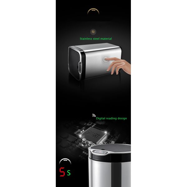 Wholesale Home Kitchen Automatic Intelligent Smart Trash Can Sensor Stainless Steel Trash Can