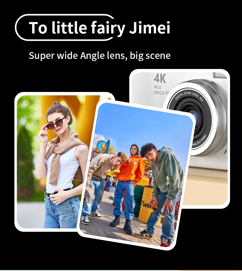 Portable CCD Vlog Camera 4K Dual Function Photo Video 2.4 Inch Rotating Screen Electronic Anti Shake 8X Optical Zoom Selfie for
