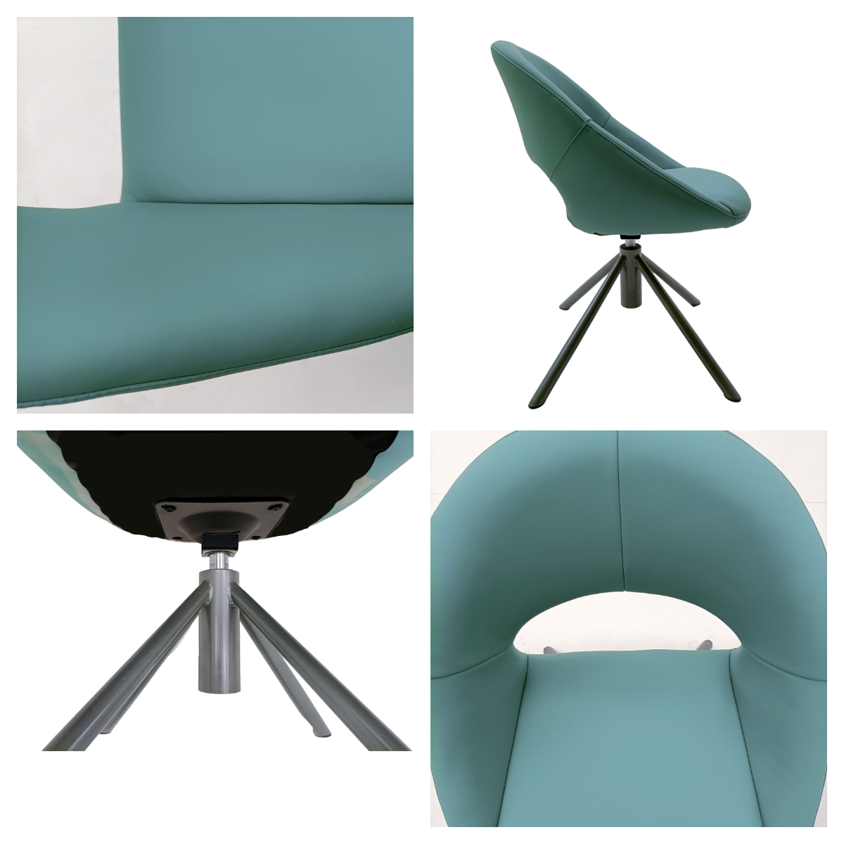 Swivel 360° Silicone Leather Rotating Dining Chairs