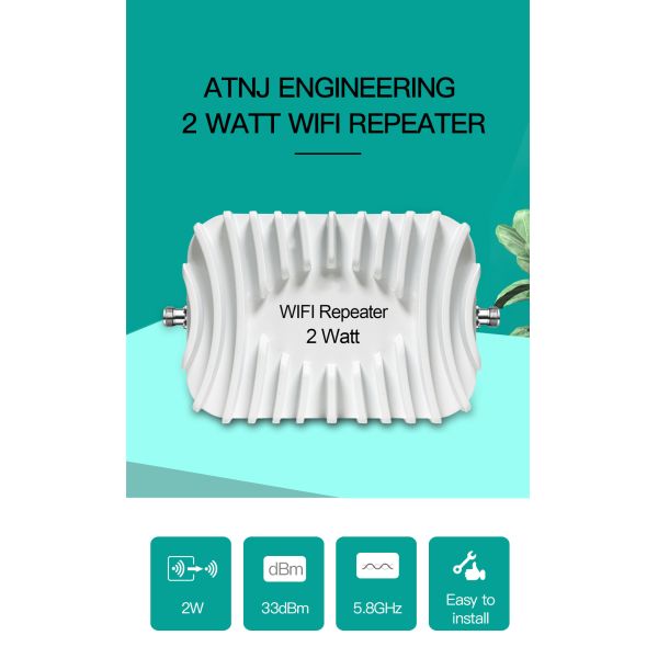 ATNJ Engineering 2 Watt 33dBm 5.8GHz WIFI Repeater Amplifier High Power