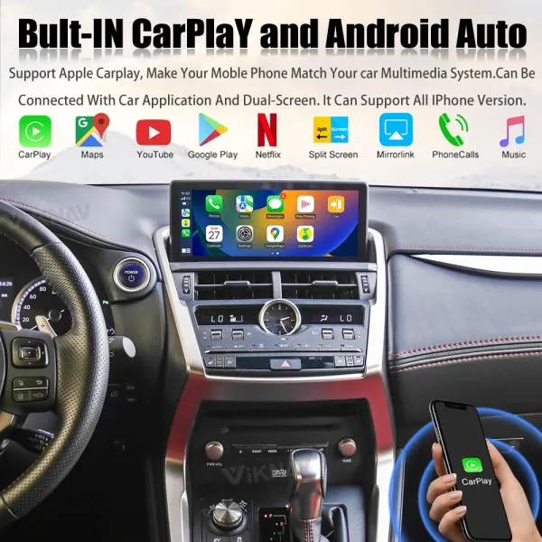 Viknav Car Video interface For LEXUS NX 2017-2020 Android Auto Carplay interface with screen touchpad and 360 AHD