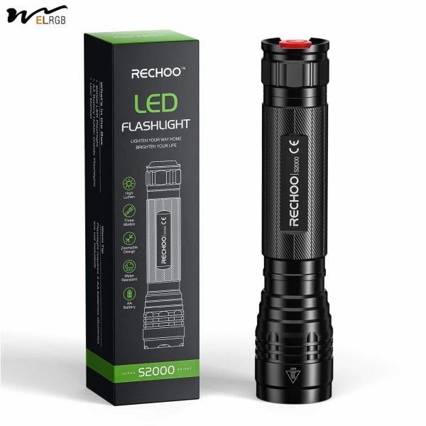 Emergency Lighting Solutions Powered LED Flashlight with 3 Modes and Zoomable Design