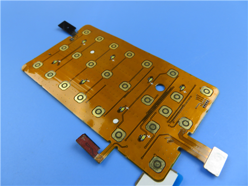 4 Layer Flexible PCB Built on Polyimide with 2 oz Copper and Immersion Gold plus Keypads for Mobile Devices