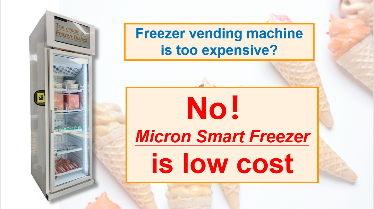 Ice cream vending machine freezer cooling system with touch screen card reader in the mall
