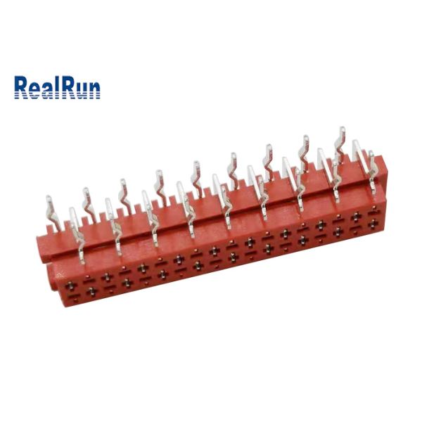 RoHS Pass Red 1.27 Mm Idc Connector Socket Female 18P 90° Bend Insert Without Ear