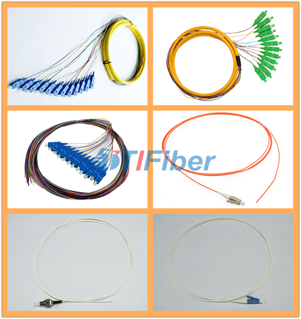 ST 0.9mm Breakout Fiber Optic Pigtail , 12 core Optical Cable