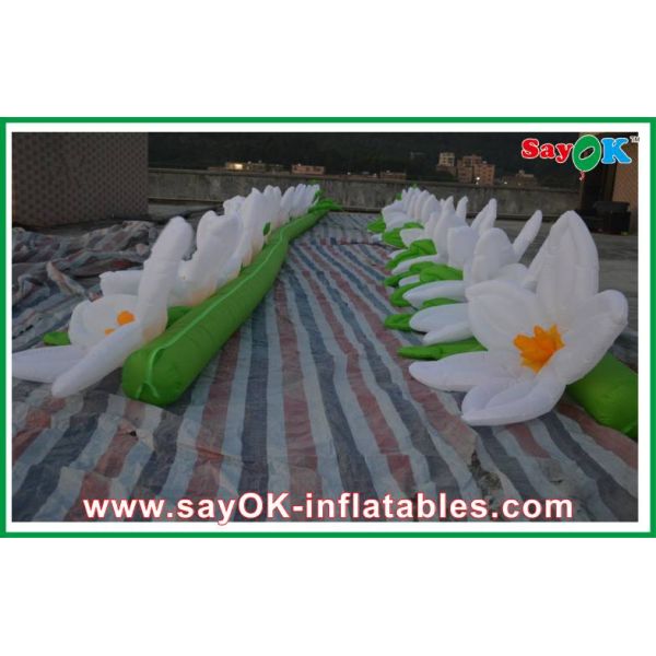 Decorative White Inflatable Lighting Decoration Fire-proof Lighting Flower Length 5M