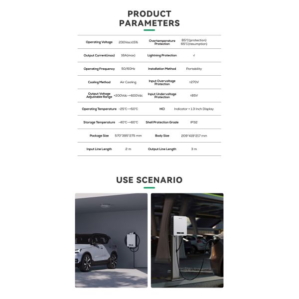7KW E-Mingze DC Output Current CCS Standard EV Charger Wallbox EV Charging Station with 230V Input Voltage
