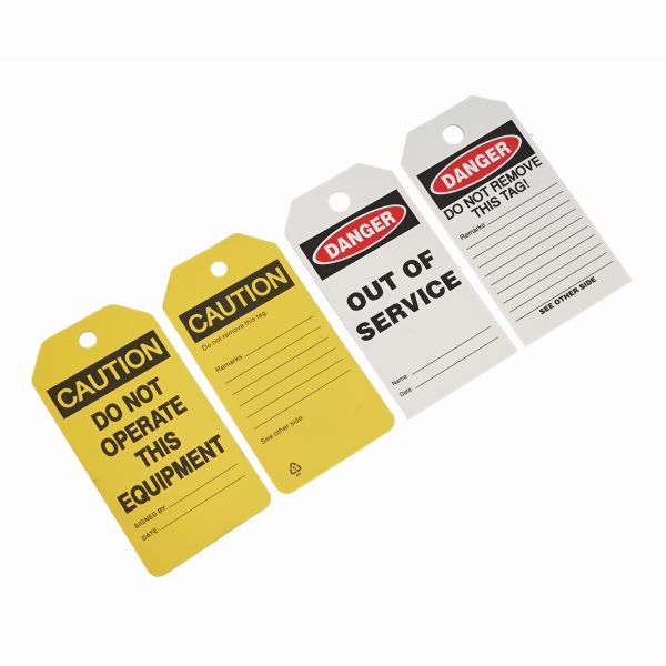 Custom Design Logo Plastic Tag PVC Rectangle Waterproof Warning Sign Lockout Tag