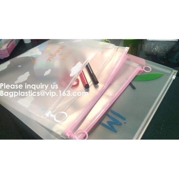 Waterproof Clear Plastic File Document File Bag For Bill Invoice Note File,Zip Plastic EVA Bags Blank Packaging Pouch