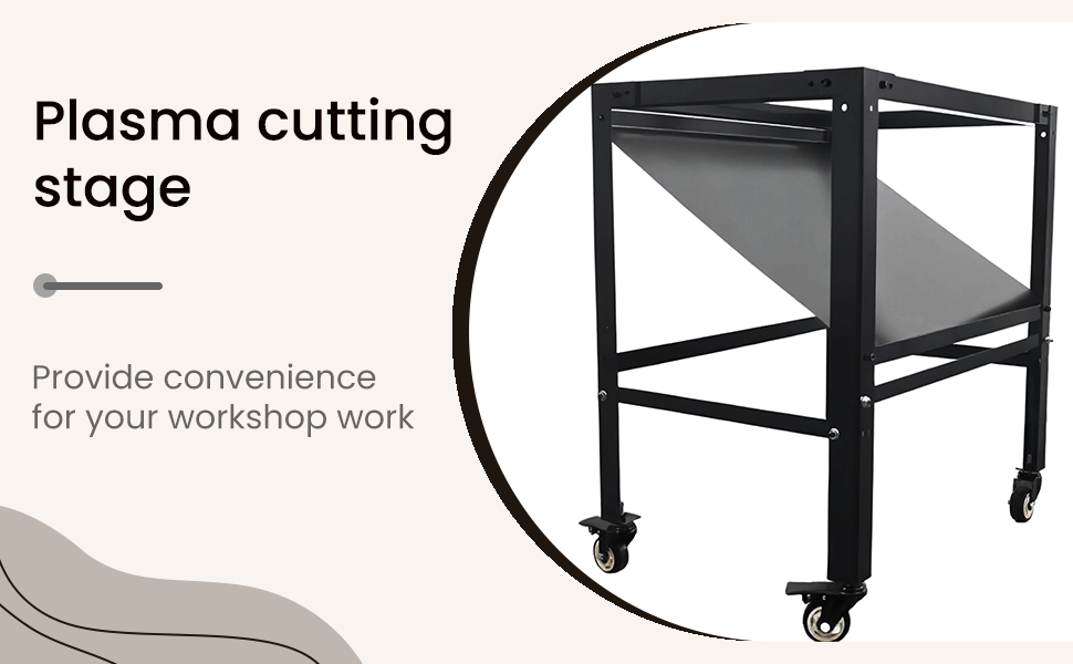 Mobile Plasma Cutting Table Lockable Wheels Removable Partition Spark Baffle Sturdy Fixed Steel Workbench