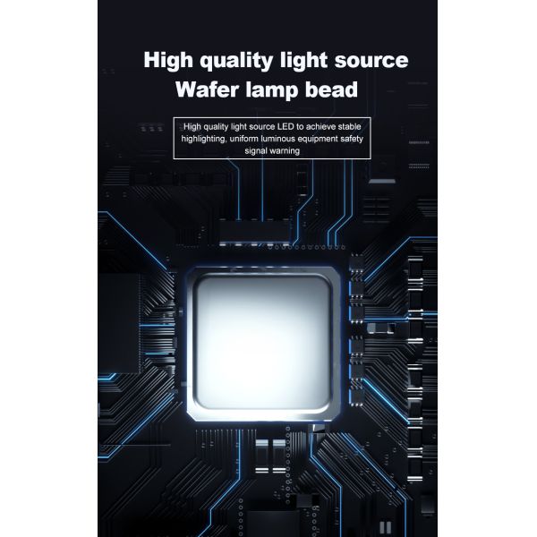 OUJVAN Q7 Patent Single Layer Tricolor LED Warning Tower Light, 90° Foldable Base, >95dB Buzzer IP54 DC24V, Custom Logo Aluminum Indicator Lamp For