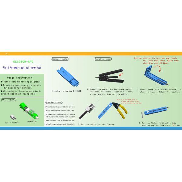 FTTH ESC250d Field Assembly Quick Connector SC UPC Fiber Connector