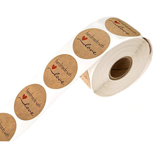 Silk Screen Printing Kraft Paper Self Adhesive Sticky Labels