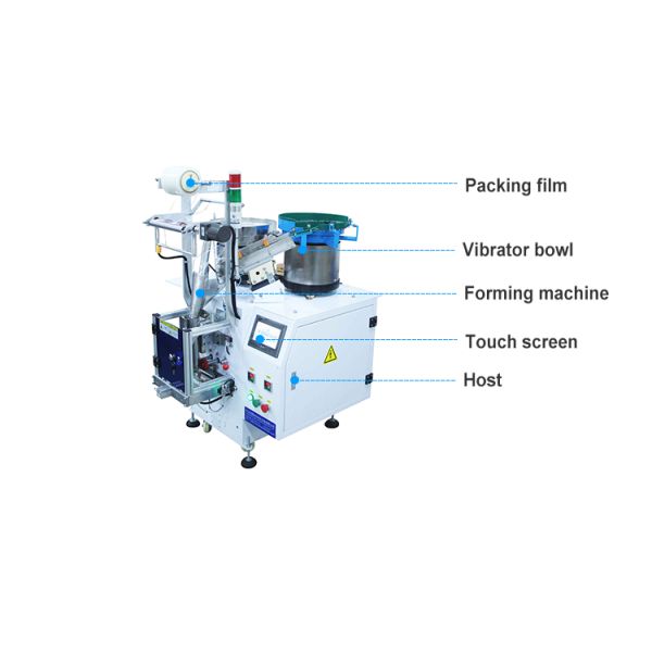 Multi Function Two Vibrator Bowl Packaging Machinery Screws Nuts Packaging Machine
