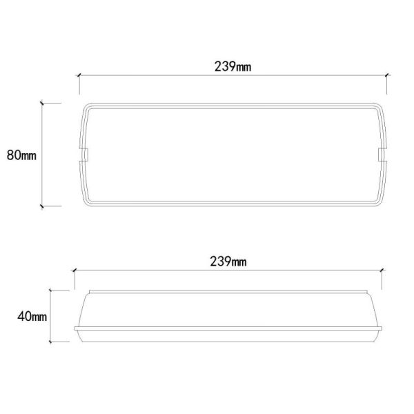 Permanent Plastic Battery Backup Emergency Rechargeable Wall-Mounted LED Light with 3 Hours Backup and Ni-Cd Battery IP20 Rated