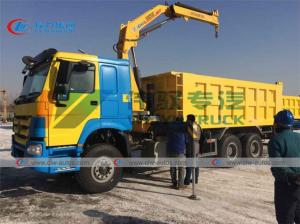 China Howo 30T Tipper Truck Mounted Knuckle Boom Crane on sale