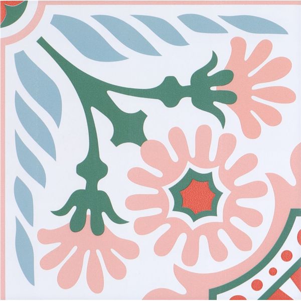 Pink Ceramic Rustic Tile 20x20cm Clay Indoor Wall Floor Tile