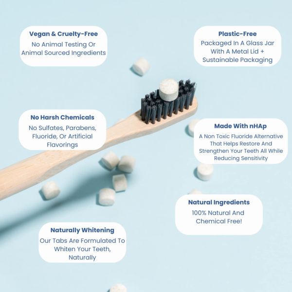 OEM Nano Hydroxyapatite Toothpaste Tabs Fluoride Free Fresh Mint 62 Tablets