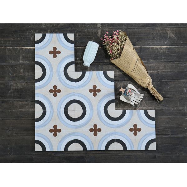 20x20cm Ceramic Rustic Tile Non-Slip Floor Wall Blue Black Beige