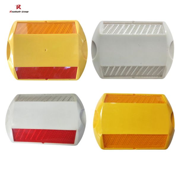 Yellow White Reflective Temporary Road Studs Plastic Cat Eye 115MM