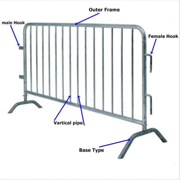Customized Crowd Control Road Barriers Safety Temporary Metal Fence Panels