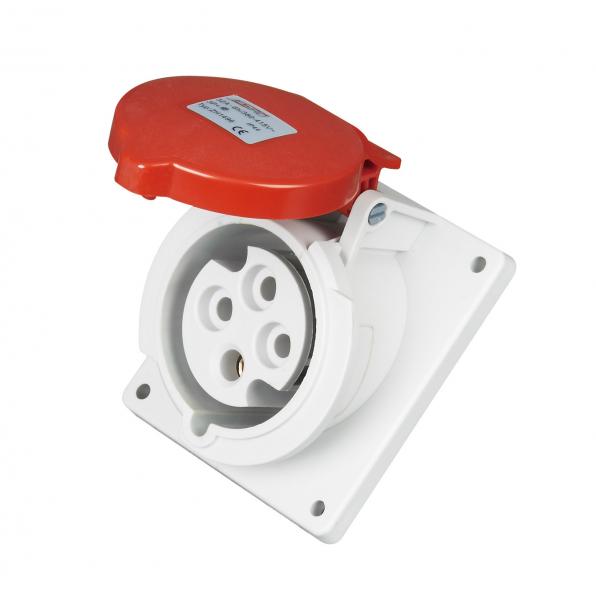 Buy Red Receptacle Industrial Plug Sockets IP44 Water Resistant Fire Resistant at wholesale prices