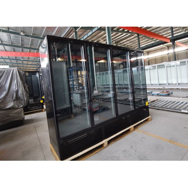 Self Contained Four Door Display Fridge Elegance Black