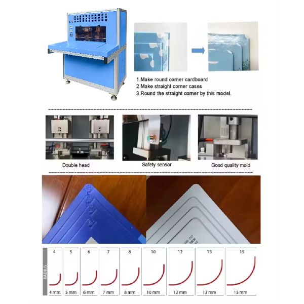 HX500CR Semi Auto Hardcover Book Corner Rounding Machine Hardcover Book Binding Case Round Corner Forming Machine For Bookbinding Industry For book cover Products