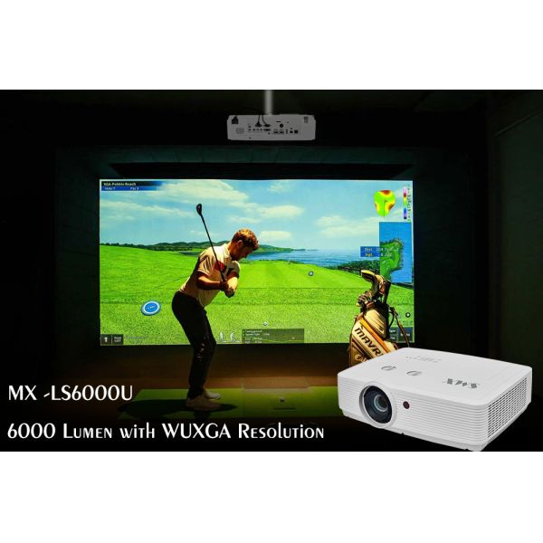 6000 Lumen 3LCD Multimedia Projector with WUXGA Resolution for Golf Simulation