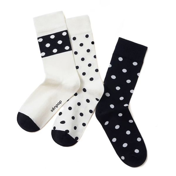 Breathable Custom Women Socks Jacquard Dot Pattern Combed Cotton Socks