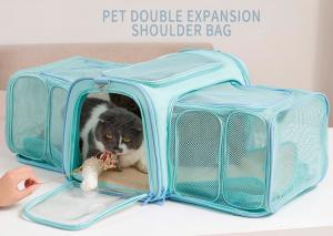 China Expandable Cat Dog Soft-Sided Pet Travel Carrier Bag With Removable Fleece Pad And Pockets on sale